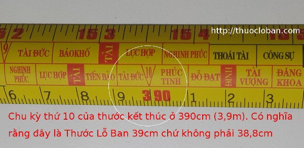 Thước Lỗ Ban 39cm đo âm phần