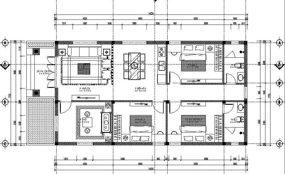 Nhà cấp 4 8x12 3 phòng ngủ  Chìa khoá vàng mở ra không gian sống mơ ước   Kiến trúc Angcovat