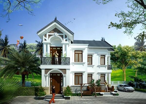Nhà đẹp 2 tầng chữ L mái thái tại Nam Định