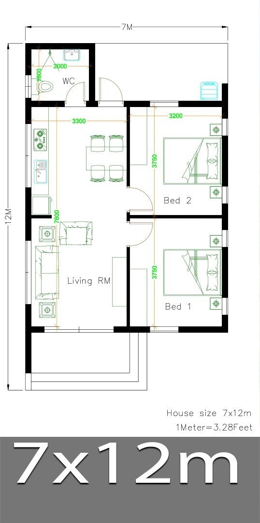 Thiết kế biệt thự phố 3 tầng 4 phòng ngủ hiện đại 7x12m