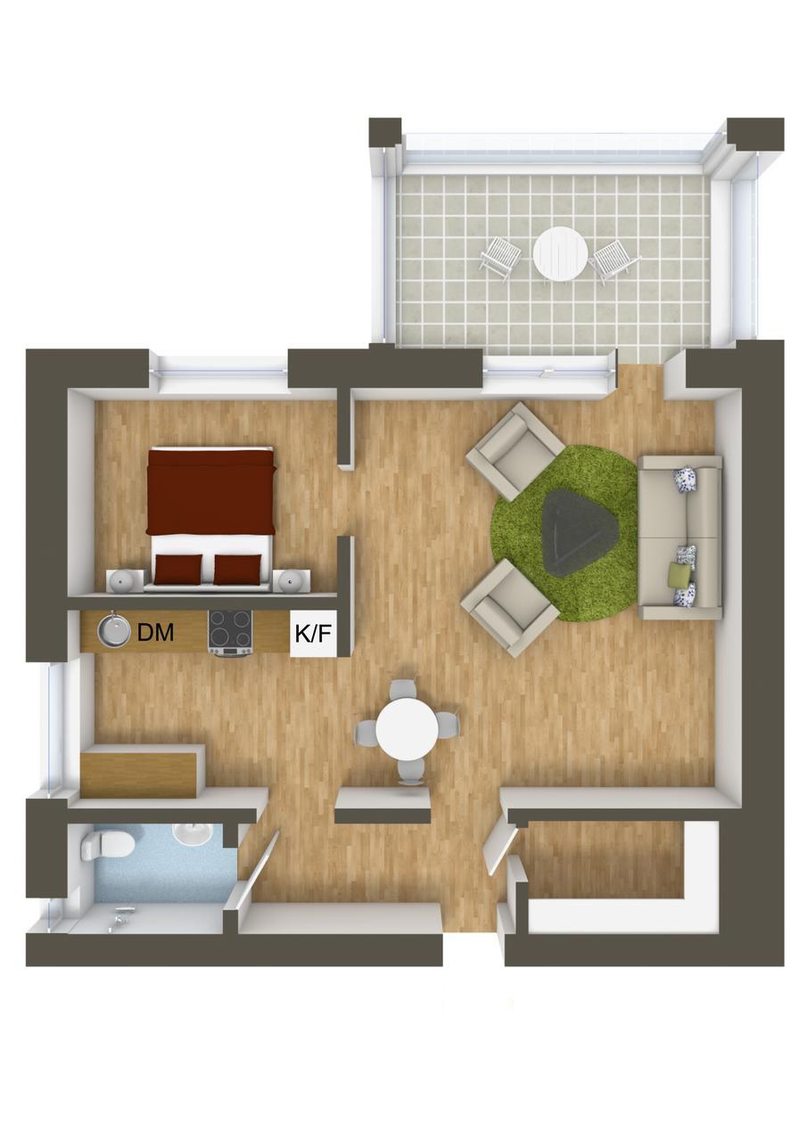 nội thất chung cư 1 phòng ngủ