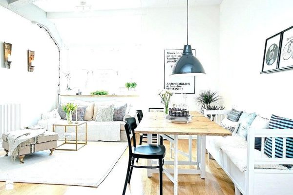 20 mẫu thiết kế nội thất phòng khách liền phòng ăn cho căn hộ chung cư