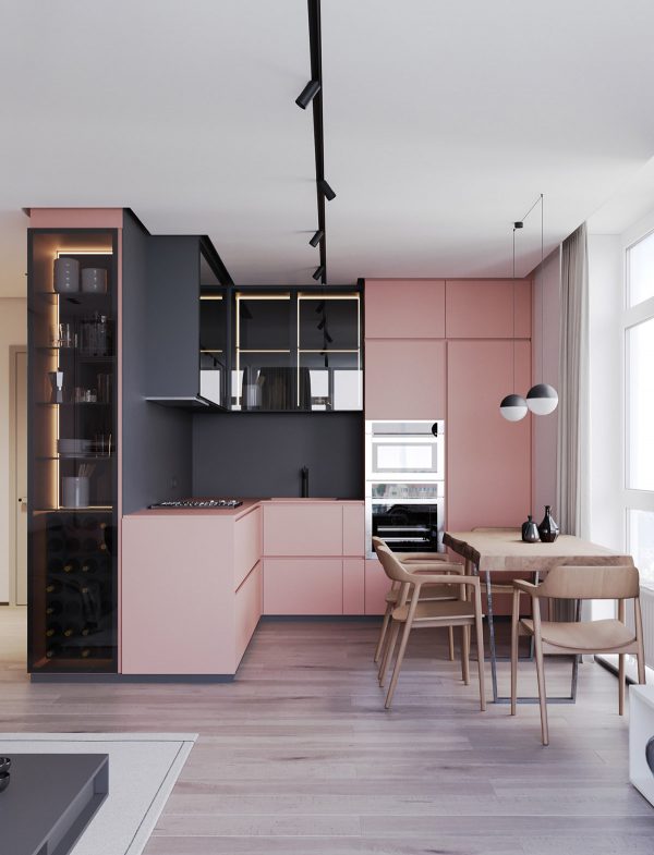 Thiết kế nội thất phòng bếp màu hồng ấm áp
Với màu hồng, phòng bếp của bạn sẽ được thiết kế ấm áp và tinh tế không thể chối từ. Tạo nên không gian sống động và tràn đầy năng lượng, màu hồng mang lại cảm giác vui vẻ và tươi mới cho mọi người. Hãy cùng chúng tôi thưởng thức thiết kế nội thất phòng bếp màu hồng ấm áp nhé!
