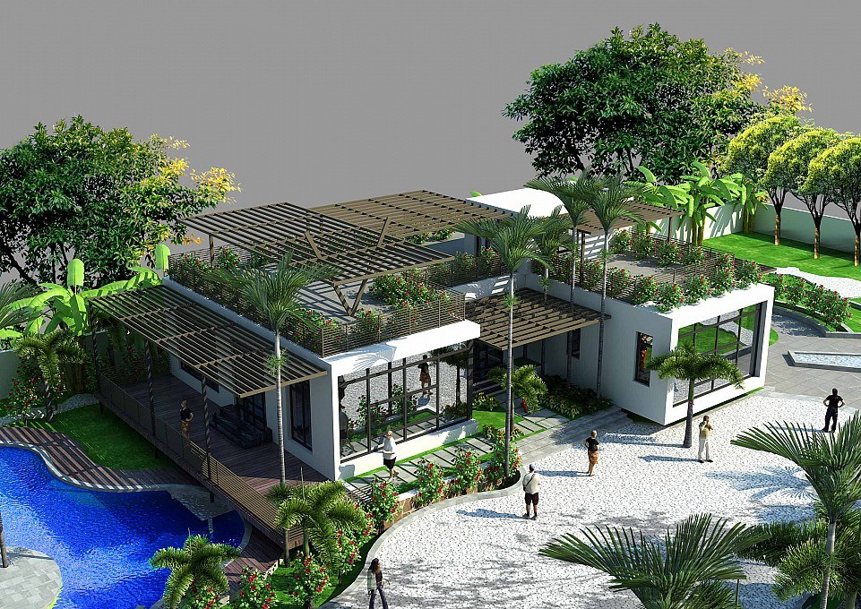 Các mẫu biệt thự sân vườn cấp 4 mái thái 1 tầng trệt đẹp nhất 2022