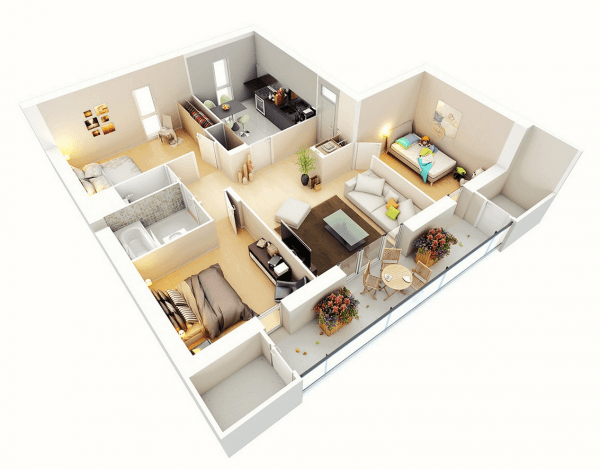 Thiết kế nội thất chung cư 3 phòng ngủ