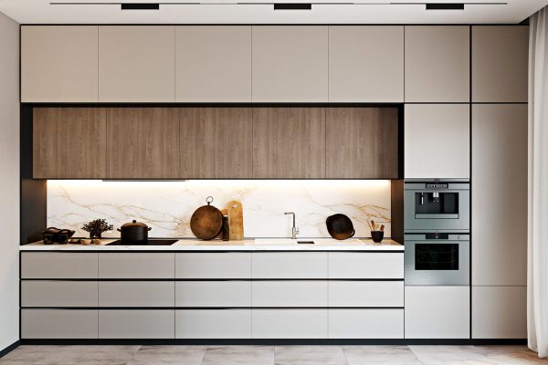 Thiết kế nội thất phòng bếp căn hộ hiện đại