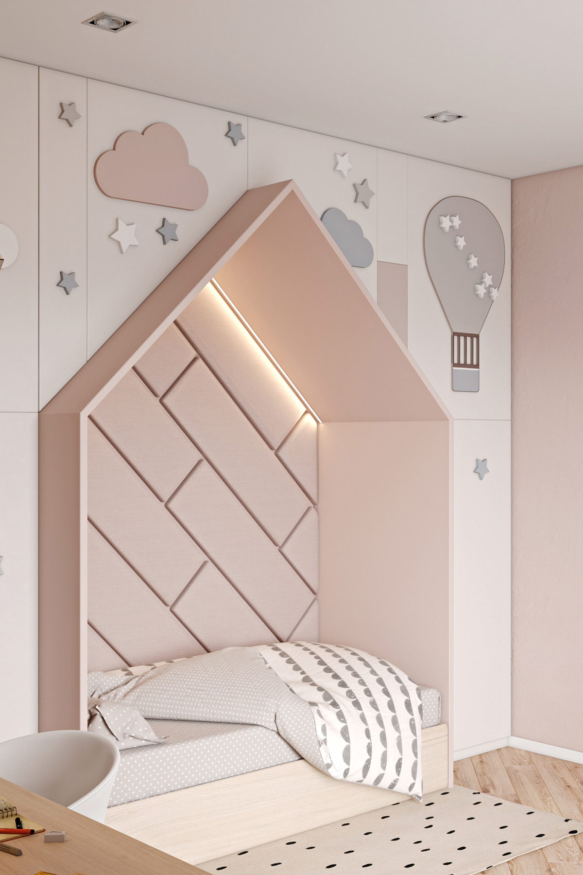 thiết kế nội thất phòng ngủ con gái chung cư hiện đại