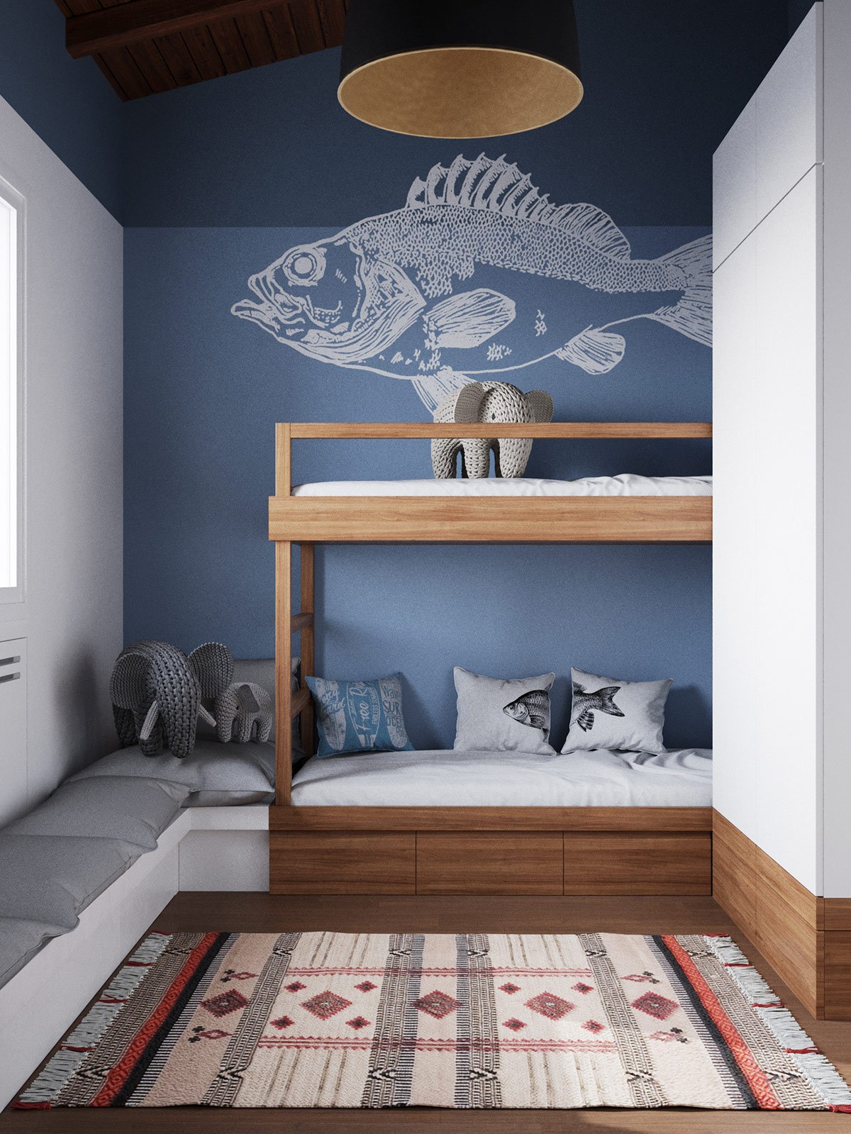 Thiết kế nội thất chung cư phòng ngủ trẻ phong cách tối giản