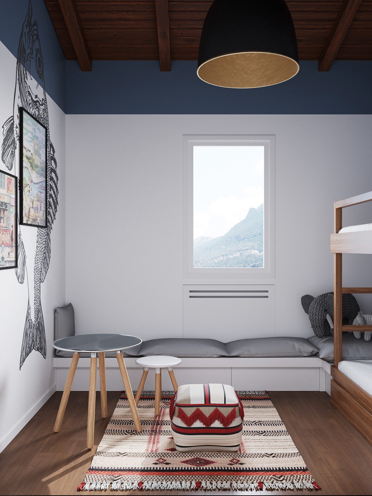 Thiết kế nội thất chung cư phòng ngủ trẻ phong cách tối giản