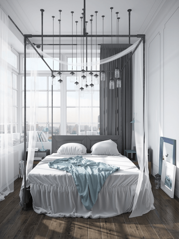 Thiết kế nội thất phòng ngủ phong cách Scandinavian đơn giản