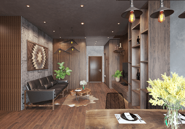 Phong cách thiết kế nội thất Rustic cho căn hộ
