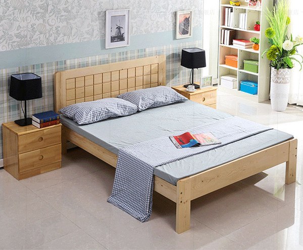 Giường ngủ gỗ thông đẹp