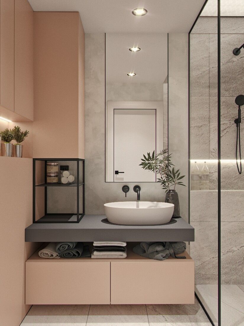 Thiết kế phòng vệ sinh đẹp kết hợp phòng tắm theo phong cách hiện đại, đơn giản nhưng sang trọng cao cấp.