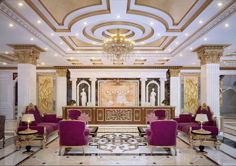Thiết kế sảnh khách sạn phong cách cổ điển