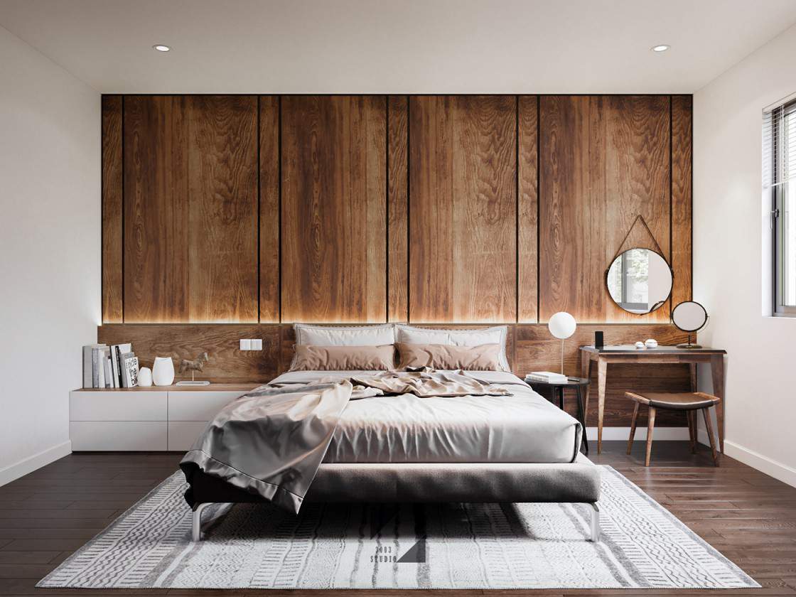Mẫu nội thất phòng ngủ gỗ công nghiệp