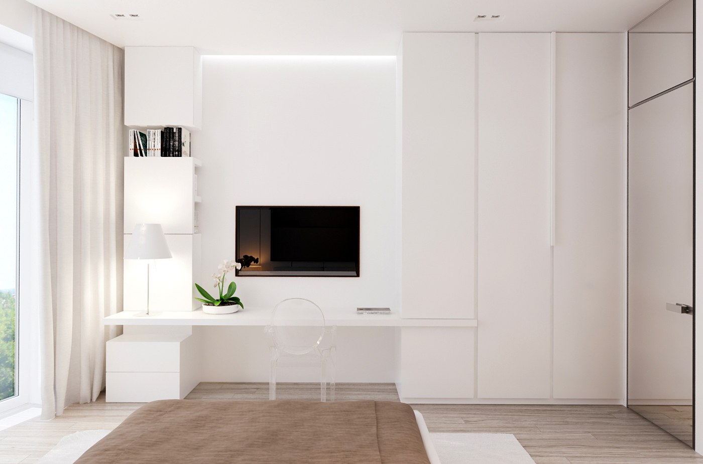 Mẫu thiết kế nội thất chung cư tối giản 60m2