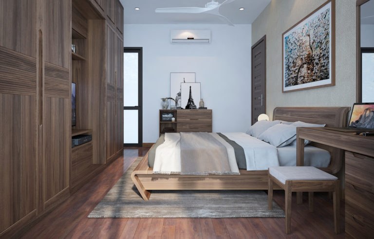 Mẫu nội thất phòng ngủ bằng gỗ tự nhiên