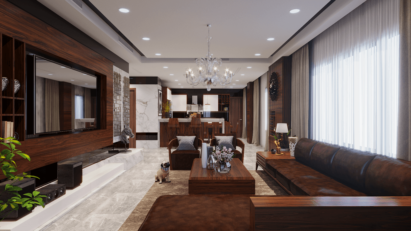 Ý tưởng thiết kế nội thất phòng khách biệt thự