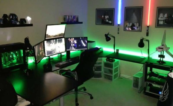 thiết kế ánh sáng trong phòng ngủ gaming