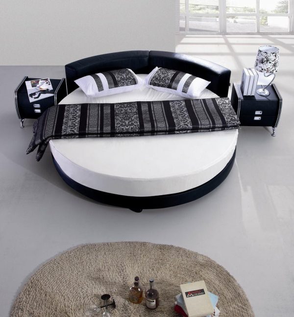 Giường đơn giản hiện đại màu đen trắng