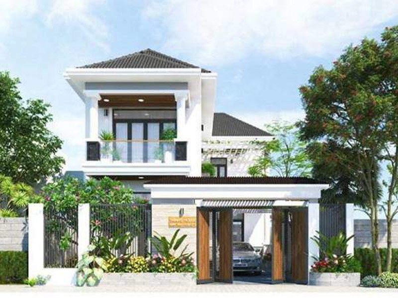 Thiết kế mẫu nhà 2 tầng chữ l mái nhật 11x8m 75m2 giá rẻ BT7070821 - Kiến  trúc Angcovat