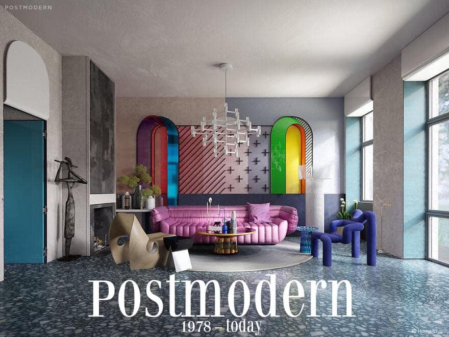 nghệ thuật trang trí nội thất Postmodern