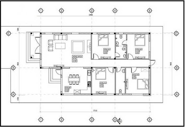 Thiết kế nhà 1 tầng 4 phòng ngủ mái thái sang trọng BT1T47