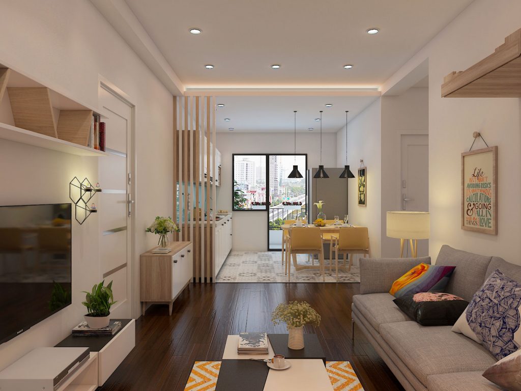 Thiết kế phòng khách nhà chung cư với không gian mở ấn tượng