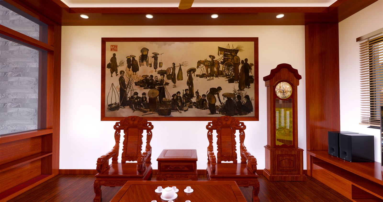 nội thất gỗ mang đậm phong cách Á Đông