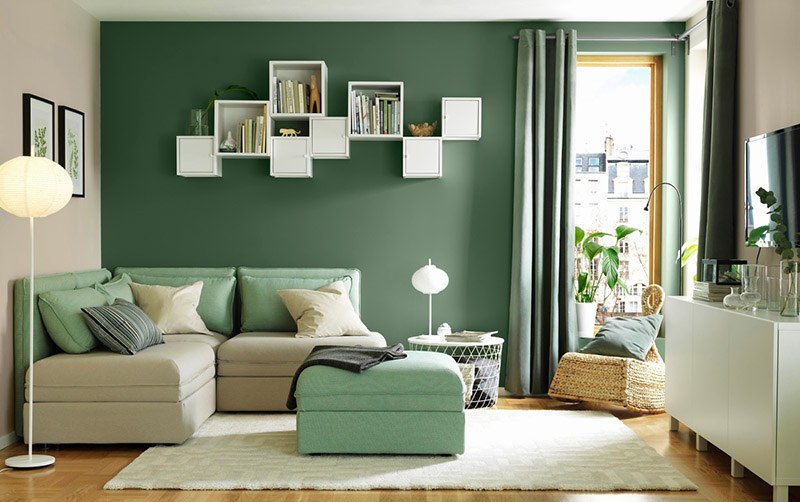 chú ý cách phối màu để tạo sự hài hòa cho không gian phòng khách