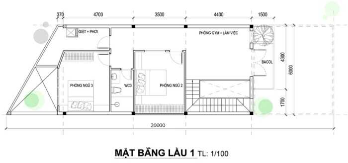 Thiết kế mẫu nhà 3 tầng 6x20m tại quận 12  Xây Dựng Song Phát