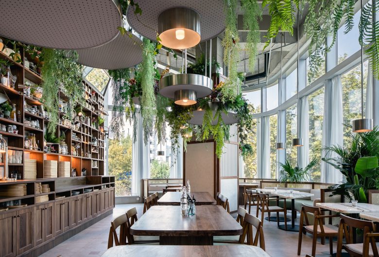 thiết kế quán cafe phong cách tropical phóng khoáng, trẻ trung