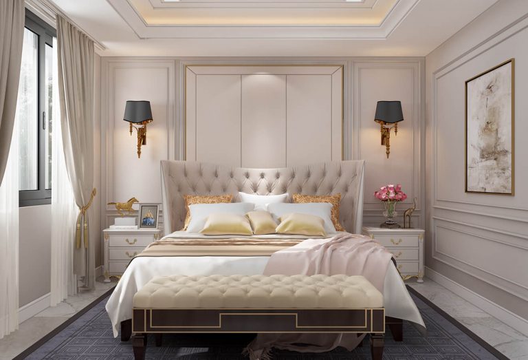 Những Tips thiết kế chung cư tân cổ điển gối đầu giường