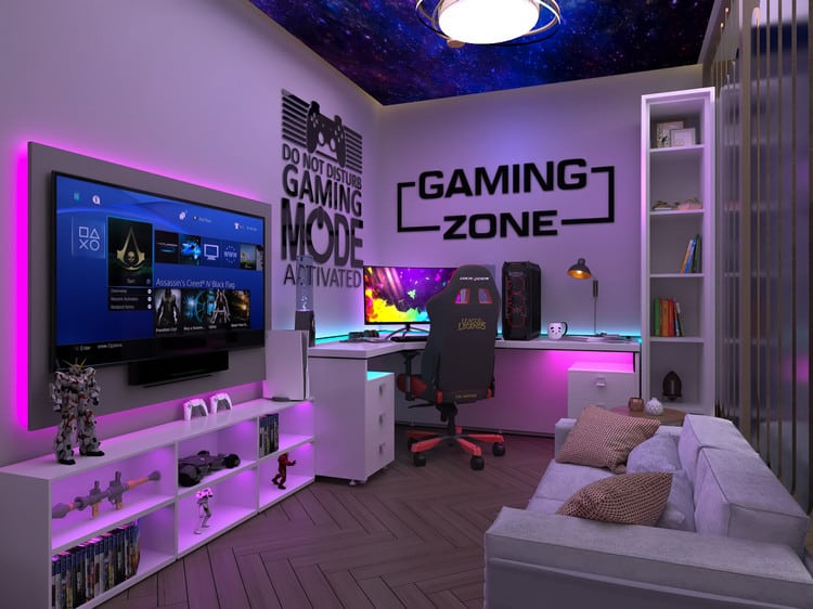 Thiết kế phòng ngủ cho gamer siêu đẹp, tiện nghi