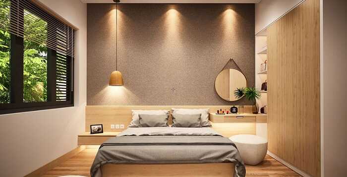 Thiết kế phòng ngủ master cho mẫu nhà 1 trệt 1 lầu 6x15