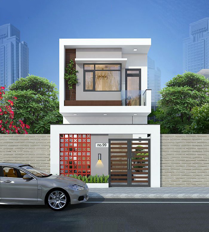 Giới thiệu mẫu thiết kế nhà 2 tầng 3 phòng ngủ mái bằng hiện đại 115m2  BT313059  Kiến trúc Angcovat