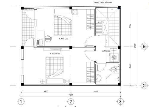 mẫu nhà 2 tầng 6x8m đẹp