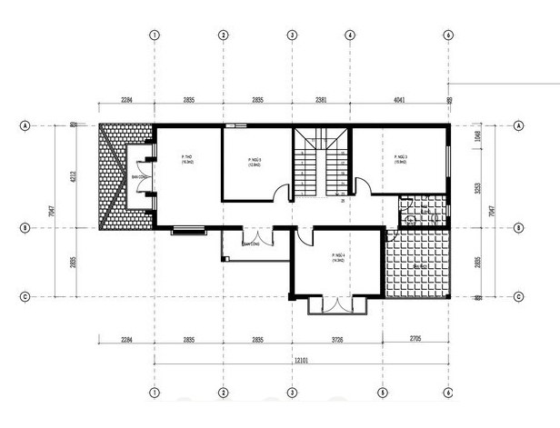 mẫu nhà 2 tầng mái thái 5 phòng ngủ