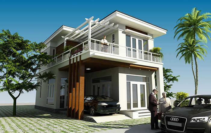 Mẫu nhà mái thái chữ l 2 tầng 4 phòng ngủ 1 phòng thờ - WEDO - Công ty  Thiết kế Thi công xây dựng chuyên nghiệp hàng đầu Việt Nam