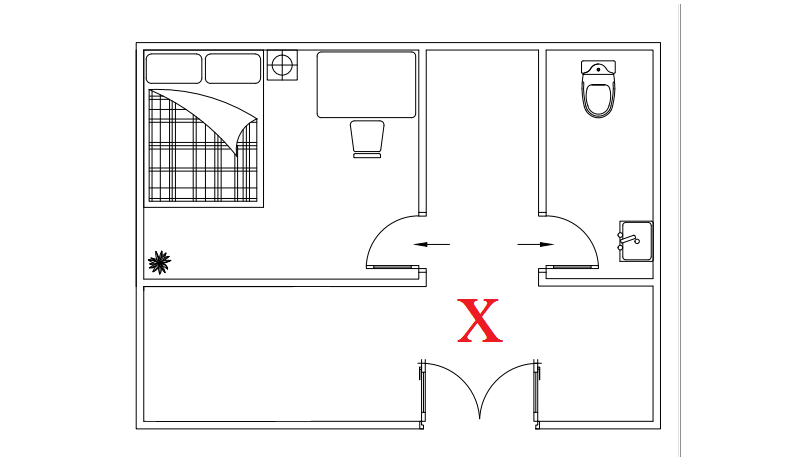 Phong thủy phòng ngủ không bố trí cửa phòng ngủ đối diện cửa phòng tắm - nhà vệ sinh