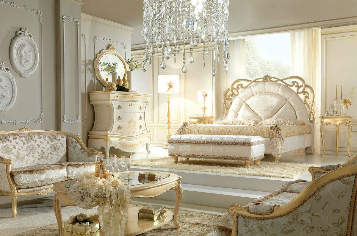 Phòng ngủ cao cấp cho biệt thự mang phong cách tân cổ điển sang trọng