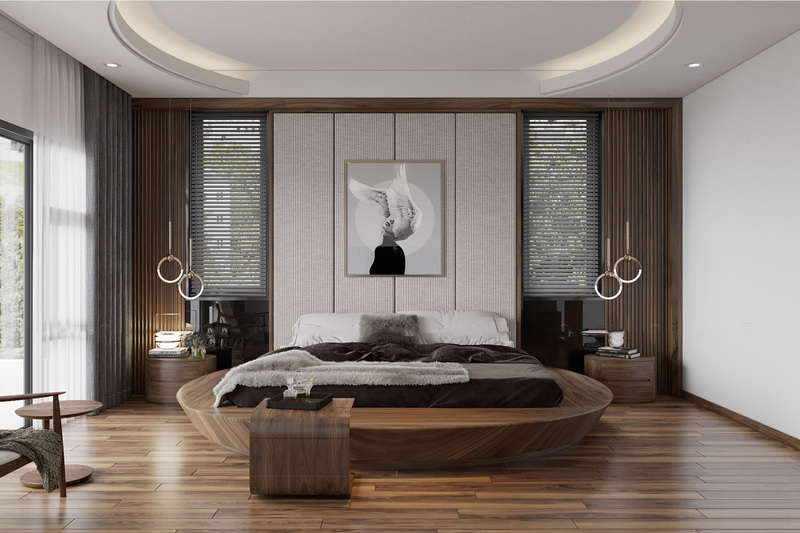 Mẫu thiết kế phòng ngủ sử dụng nội thất gỗ đẹp sang trọng số 7 
