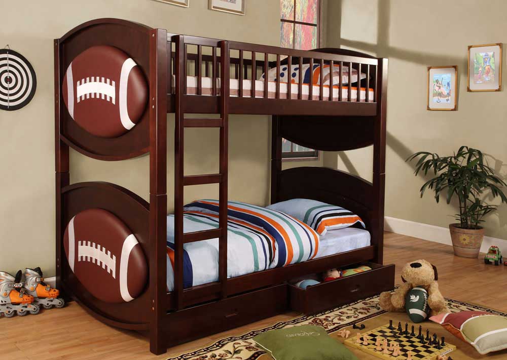 Mẫu giường tầng cho bé trai năng động yêu thể thao 