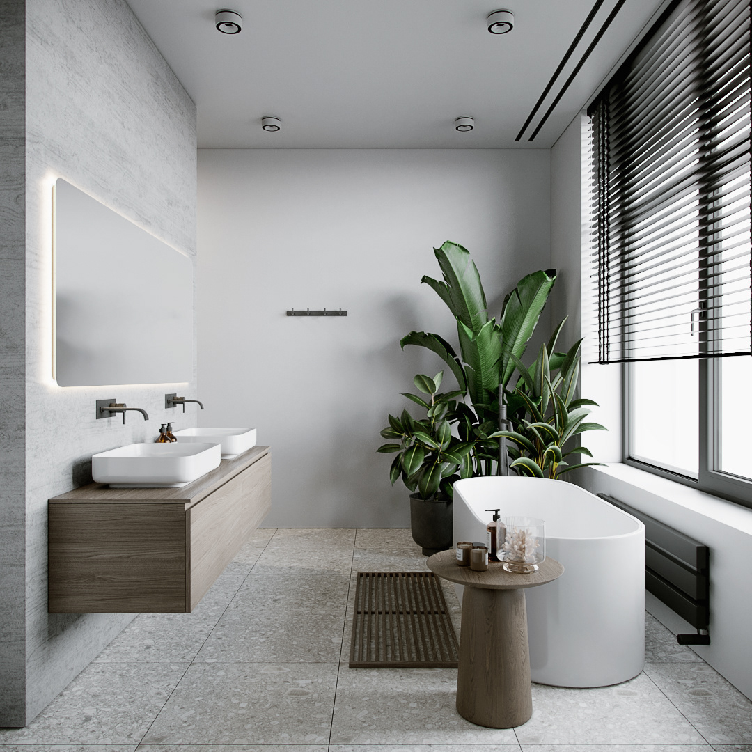 Mẫu phòng tắm hiện đại phong cách tối giản