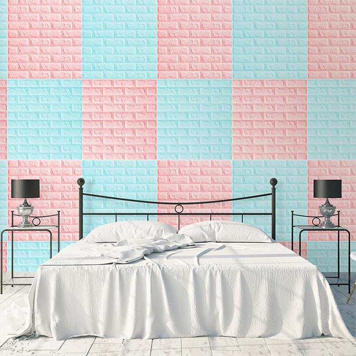 Xốp dán tường phòng ngủ phong cách hiện đại