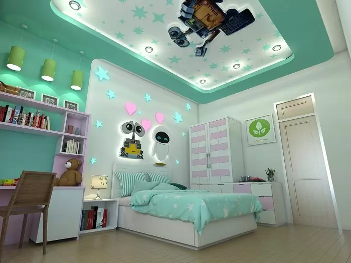 Tìm hiểu thông tin kỹ thuật và lắp đặt trần thạch cao phòng ngủ trẻ em