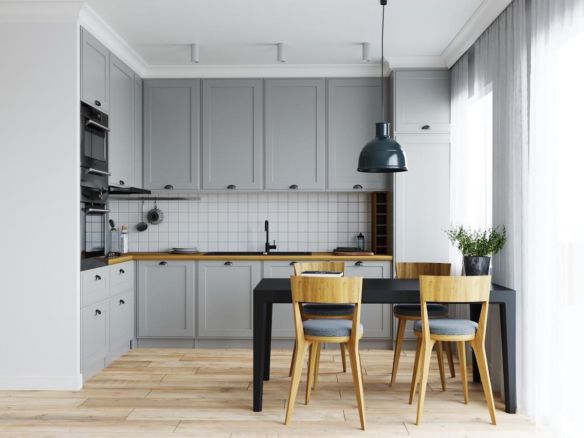 Nội thất phòng bếp cho chung cư với diện tích nhỏ, phân chia các khoang rất thông minh 