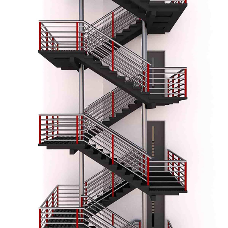 Mẫu cầu thang thoát hiểm ngoài trời là chi tiết không thể thiếu khi thiết kế các công trình nhà cao tầng