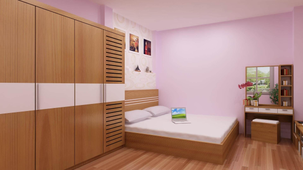 Phòng ngủ phân chia bố cục và bài trí nội thất khéo léo