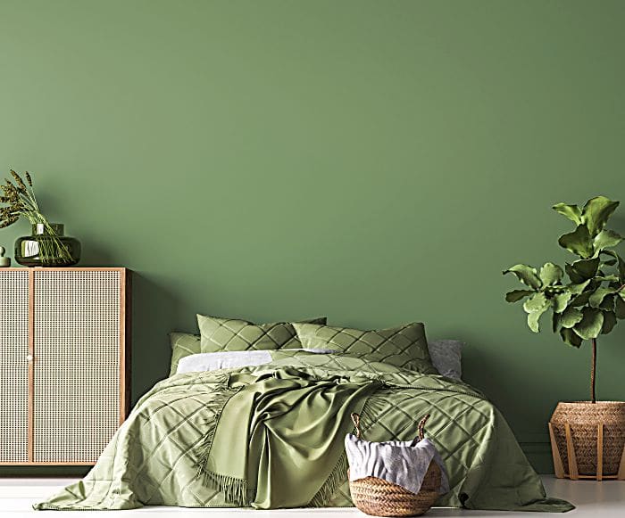 Thiết kế phòng ngủ màu xanh lá cây mang ý nghĩa gì?